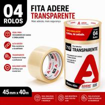 Adere kit com 4 fita adesiva empacotamento transparente 45mm x 40m