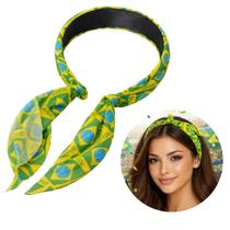 Adereço Copa Do Mundo: Tiara Faixa Com Lenço Para Amarração Estilo Brasil Adereço Copa Do Mundo: Tiara Faixa Com Lenço Para Amarração Estilo Brasil