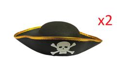 Adereço de Fantasia Chapéu de Pirata Infantil- Kit 2unidades