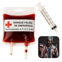 Adereço Halloween: Kit Bolsa De Sangue Falso/ Artificial Com Seringa 75 mL (1 Und) Adereço Halloween: Kit Bolsa De Sangue Falso/ Artificial Com Seringa 75 mL (1 Und)