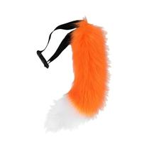 Adereços de Cosplay de Cauda de Raposa, Gato e Lobo - Pelúcia para Halloween e Anime
