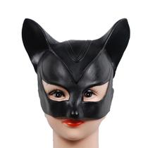 Adereços de fantasia de máscara facial de látex para mulher de gato Cosplay Adereços de fantasia de máscara facial de látex para mulher de gato Cosplay
