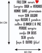 Adesiv Decorativo Parede Frase Fale c Amor Seja Grato Perdoe