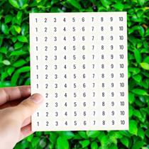 Adesivo 12x12mm - 1 a 10 - 120 unidades