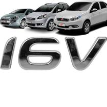 Adesivo 16v Bravo Grand Siena Idea Punto 2012 A 2016 Cromada Adesivo 16v Bravo Grand Siena Idea Punto 2012 A 2016 Cromada