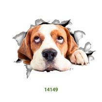 Adesivo 3d Cachorro Carro Da Família Janela Banheiro Parede 15*21 Centímetro
