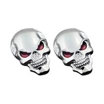 Adesivo 3D De Metal Para Carro Com Caveira Pirata Esqueleto - 2 Peças Emblema Automotivo De Cabeça