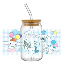 Adesivo 3D Fofo Do Bebê Cinnamoroll, Transferência UV DTF À Prova D'água Para Copo De Vidro De 473ml