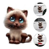 Adesivo 3d Gatinho Olho Azul Criativo 1815 Centímetro Carro