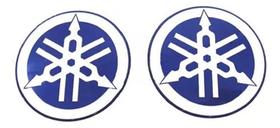 Adesivo 3d Resinado Logo Tanque Compatível Yamaha Azul 6x6