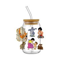 Adesivo 3D Tarzan Jungle Book UV DTF Para Copo De Vidro Libbey De 16 Onças DIY Decalques À Prova