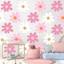 Adesivo Adesivo TaoBary 12 Folhas Rosa White Daisy 30x30 cm Adesivo Adesivo TaoBary 12 Folhas Rosa White Daisy 30x30 cm