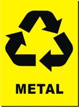 Adesivo amarelo - metal reciclável - 17x23cm