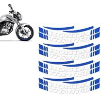 Adesivo Aplique Da Roda Moto Honda Cg Titan 160 Azul