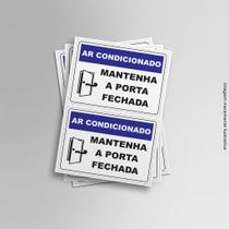 Adesivo Ar condicionado Mantenha a porta fechada Adesivo Ar condicionado Mantenha a porta fechada