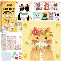 Adesivo Art Craft Kit Fortand Gem com 8 designs de gatinhos