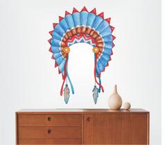 Adesivo Auto Colante Decorativo Cocar Indígena Aquarela