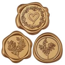 Adesivo autocolante Uwilowe, 60 unidades, selo de cera dourado vintage, 30 mm