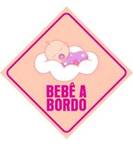 Adesivo Automotivo Bebê a Bordo Menina Rosa Externo