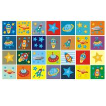 Adesivo Azulejo Infantil Espaço Planetas Estrelas Foguete 18 - Quartinhodecorado