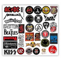 Adesivo Bandas de Rock Clássicas Personalizado Mega Cartela