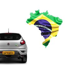 Adesivo Bandeira Brasil Mapa Geográfico Resinado Decorativo