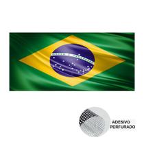 Adesivo Bandeira do Brasil 90cm x 42cm para Vidro - Adesivo Perfurado Veículos - Ficone Decor