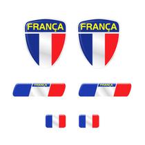 Adesivo Bandeira França Emblema Escudo Placa Coluna Resinado