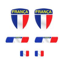 Adesivo Bandeira França Emblema Escudo Placa Coluna Resinado