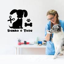 Adesivo Banho e Tosa Silhueta Cachorro Parede Porta Patinha