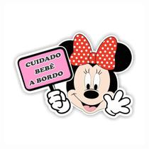 Adesivo Bebe A Bordo Minnie Para Carro 17X12,5 Cm