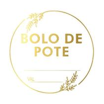 Adesivo "Bolo de Pote" - Ref.2002 - Hot Stamping - Dourado - 50 unidades - Stickr - Rizzo