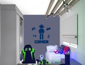 Adesivo Boneco Gamer Decoração Casa Adesivo de Parede Adesivo de Porta