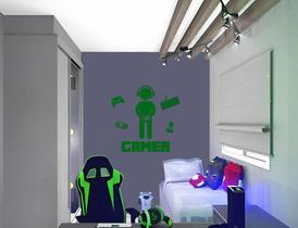 Adesivo Boneco Gamer Decoração Casa Adesivo de Parede Adesivo de Porta