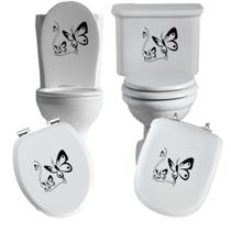 Adesivo borboletas vaso sanitário privada caixa acoplada descarga azulejo box vidro superficie liza