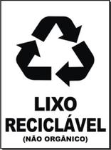 Adesivo branco - lixo reciclavel - 17x23cm