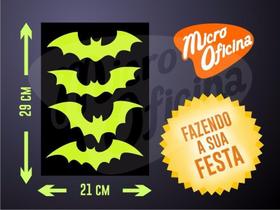 Adesivo Brilha No Escuro - 4 Morcegos Halloween Novo Adesivo Brilha No Escuro - 4 Morcegos Halloween Novo