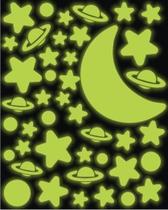 Adesivo Brilha No Escuro - Galáxia - Estrelas - Planetas Lua Adesivo Brilha No Escuro - Galáxia - Estrelas - Planetas Lua