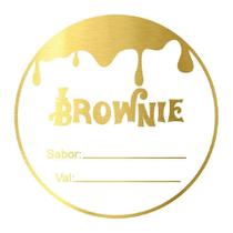 Adesivo - "Brownie Wonka" - Dourado - 50un - Rizzo