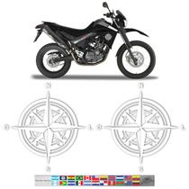 Adesivo Bússola Rosa dos Ventos Branco + Rota das Américas