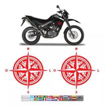 Adesivo Bússola Rosa Dos Ventos + Rota Das Américas Vermelho