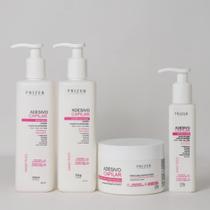 Adesivo Capilar Reconstrutor Kit Shampoo 300ml Condicionador 300ml Máscara 250Gr Conservado AntiRuptura 110gr Prizer