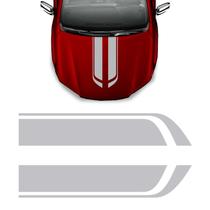 Adesivo Capô Faixa Carro Tuning Sport Prata Genérico