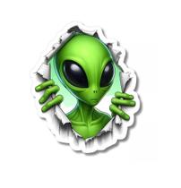 Adesivo Carro Alien 3D Efeito Rasgado Espacial - 15x12cm