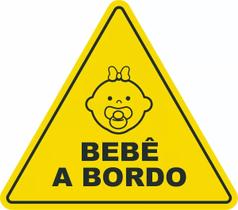 Adesivo Carro Bebê a Bordo Menina Externo UV Compatível Adesivo Carro Bebê a Bordo Menina Externo UV Compatível