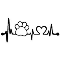 Adesivo carro e moto animais pet coração cachorro gato