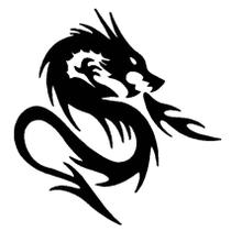 Adesivo carro e moto Dragão kombat sticker Cor:Preto