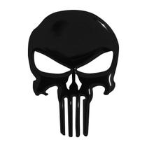 Adesivo Caveira Justiceiro Resinado Preto Carros Motos Capacetes