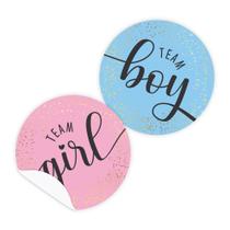 Adesivo Chá Revelação Azul Rosa Teal Girl Boy - 50 uni Adesivo Chá Revelação Azul Rosa Teal Girl Boy - 50 uni