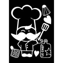 Adesivo Chef Cozinha Cozinheiro master decoração casa restaurante lanchonete